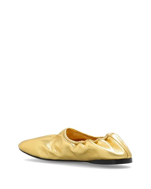 Alaïa Yellow Gathered Ballet Flats