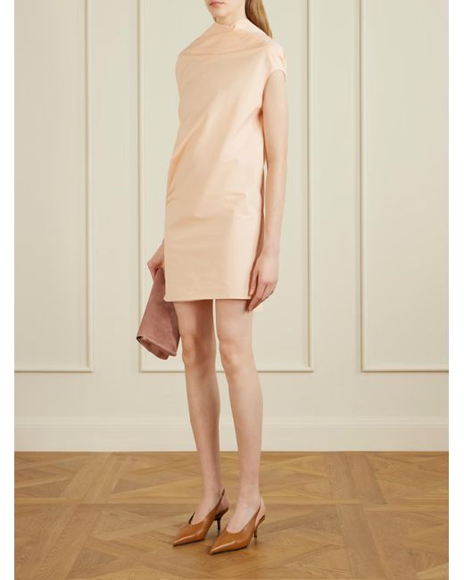 Khaite Natural Tatia Pleated Mini Dress