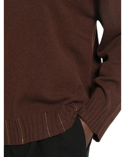 Fabiana Filippi Brown Long-Sleeved Crewneck Jumper