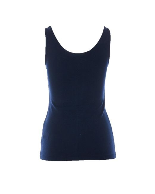 Auralee Blue Sleeveless Vest