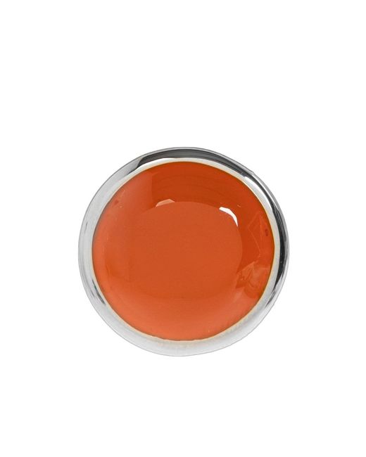 Marni Orange Round Brass Stud Earrings