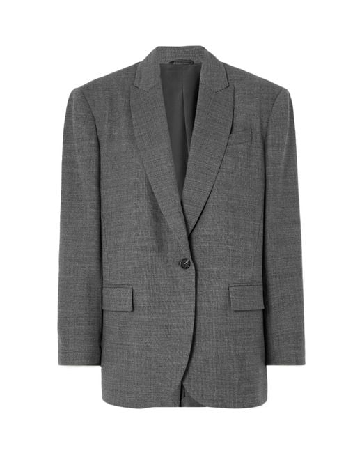 Brunello Cucinelli Gray Long-Sleeved Suit Coat