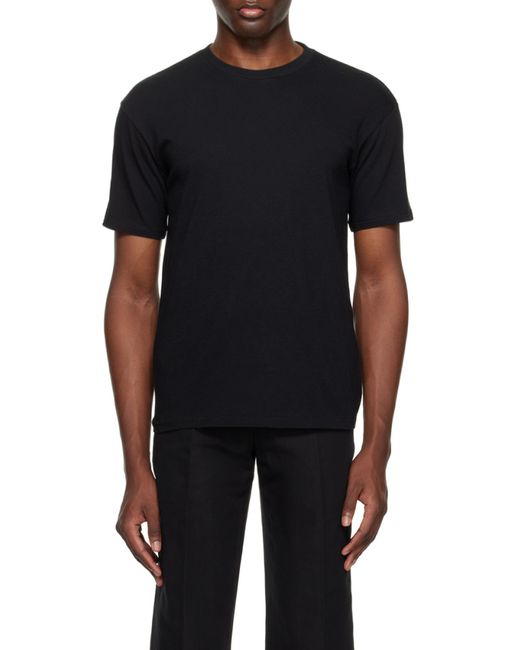 Auralee Black Seamless Crewneck T-Shirt for men