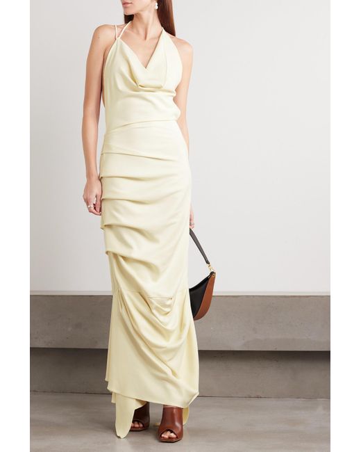 A.W.A.K.E. MODE White Printed Stretch Crepe Gown