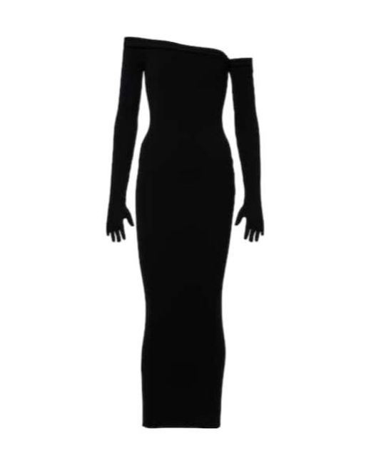 Jean Paul Gaultier Black Off Shoulder Dress