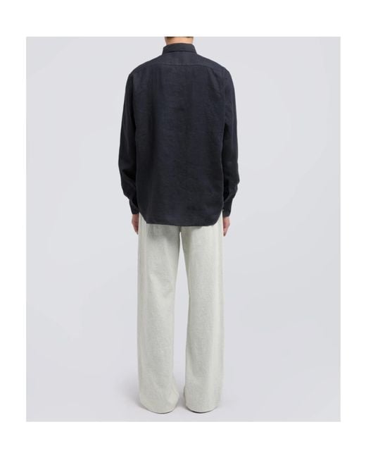 Aspesi Blue Button-Down Long-Sleeved Shirt for men