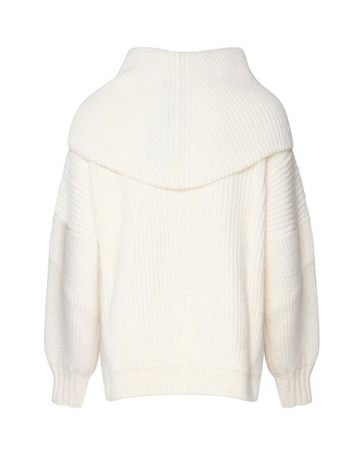 Pinko White Sphynx Roll Neck Knitted Jumper