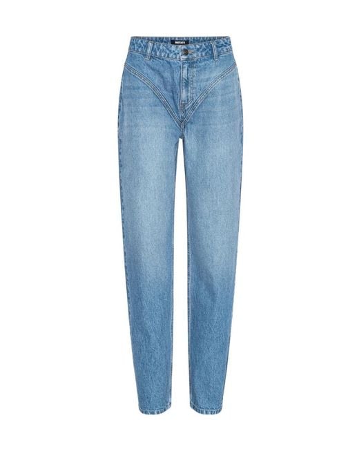ROTATE BIRGER CHRISTENSEN Blue High Waist Cutline Jeans