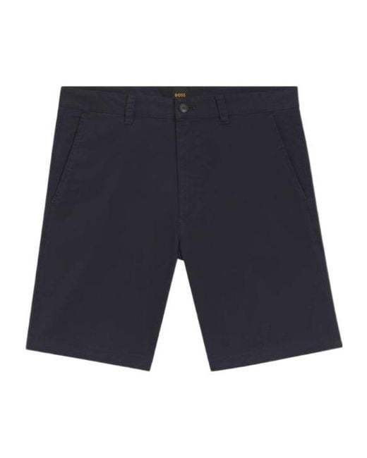 Boss Blue Slim-Fit Chino Shorts for men
