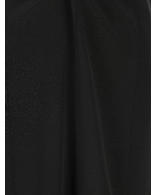 Valentino Black Pleat Detailed Asymmetric-Hem Skirt
