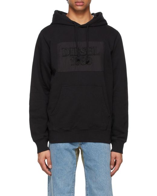 DIESEL Blue Logo Patch Hoodie for men