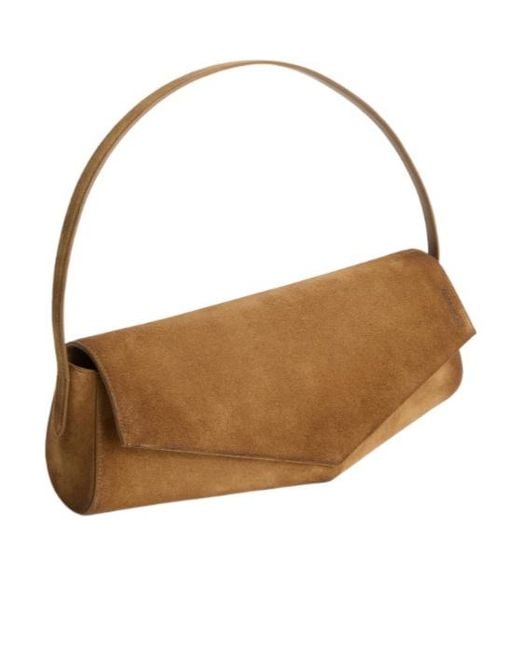 Jil Sander Brown Kante Flap Shoulder