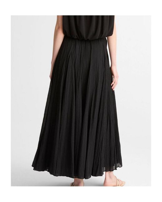 Vince Black Crinkled Maxi Skirt