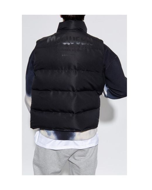 McQueen Blue Logo Printed Zipped Jacket for men