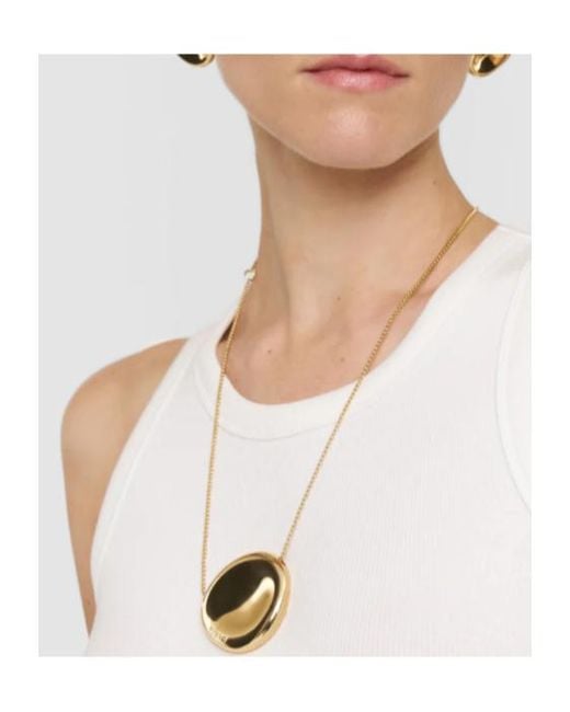 Joseph White Bean Pendant Necklace