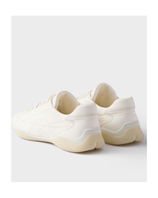 Prada White Nappa Leather Sneakers for men