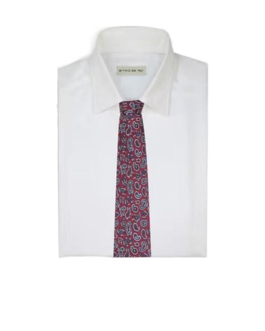 Etro Purple Jacquard Paisley Logo Patch Tie for men
