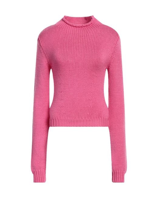 Marni Pink Solid Color Thickened Knit Sweater
