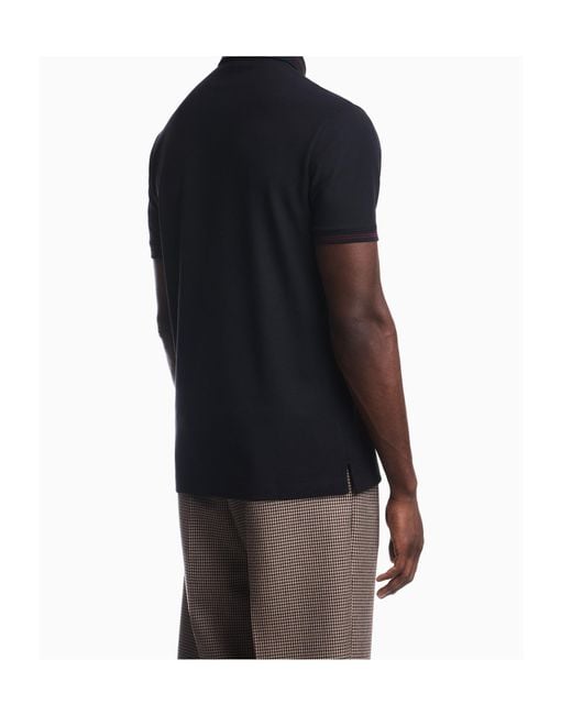 Emporio Armani Blue Short-Sleeved Polo Shirt for men
