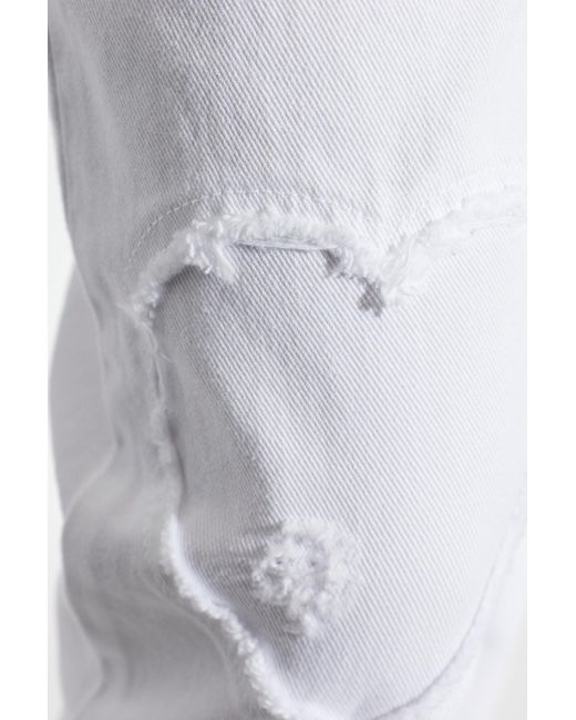 Moschino White Heart Motif Jeans