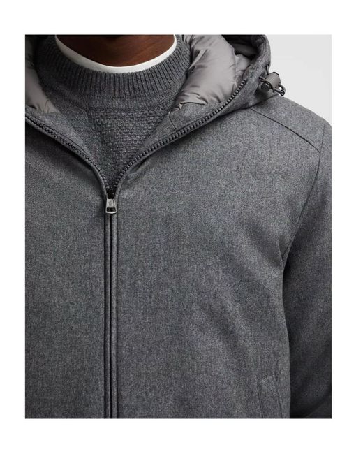 Moncler Gray Zip-Up Hooded Jacket for men