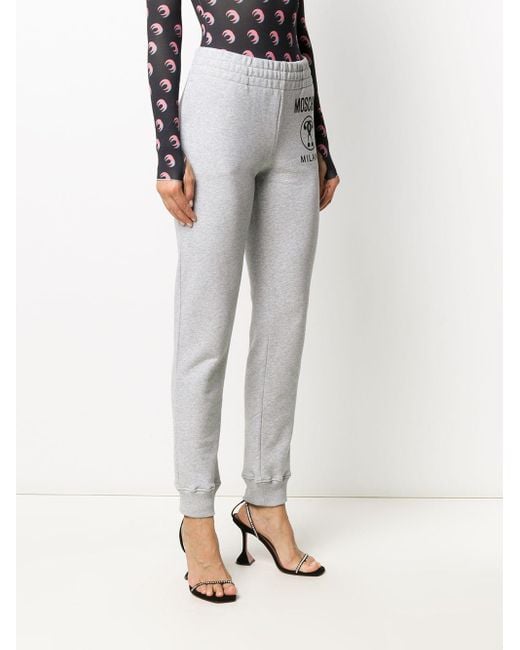 Moschino White Logo Printed Sweatpants