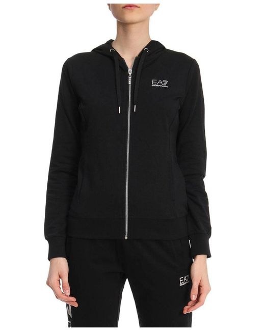 EA7 Black Logo Details Casual Jacket