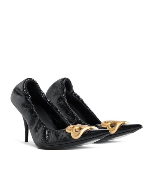 Balenciaga White Monaco Bb Logo Plaque Pumps