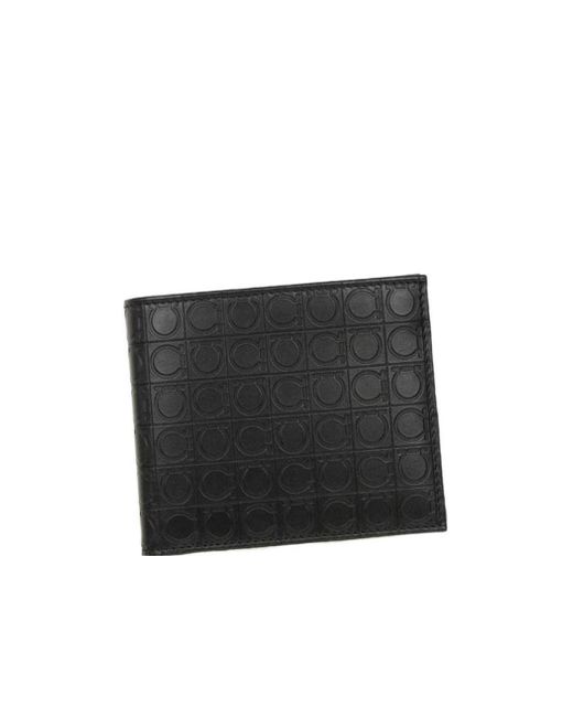 Ferragamo Black Logo Details Wallet