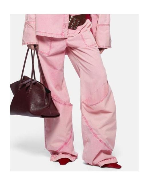 The Attico Pink Belt-Loop Casual Pants
