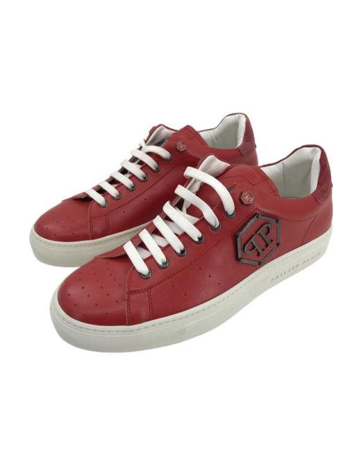 Philipp Plein Red Logo Details Casual Sports Shoes for men