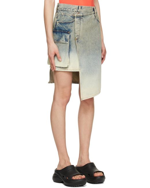 Off-White c/o Virgil Abloh Blue Asymmetric Denim Skirt
