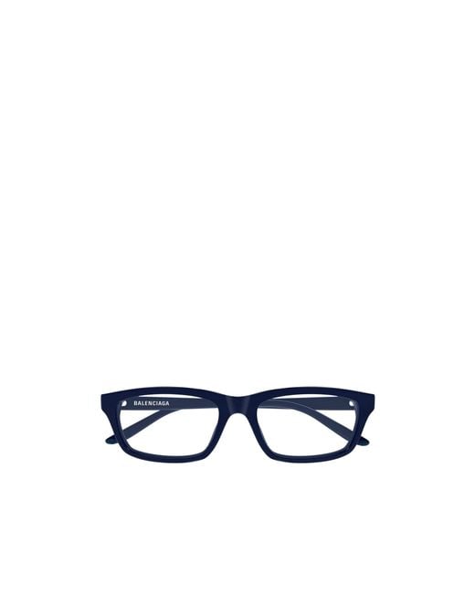Balenciaga Blue Eyewear Rectangle Frame Glasses for men