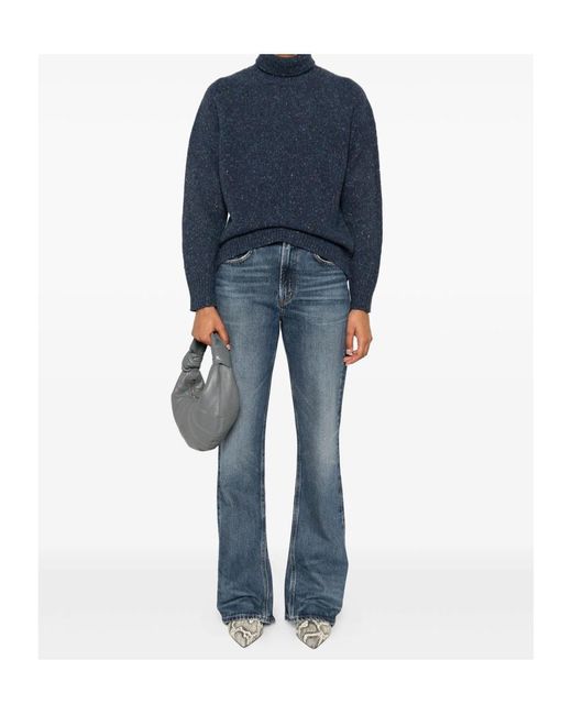 Agolde Blue Mid Rise Kick Boot Jeans