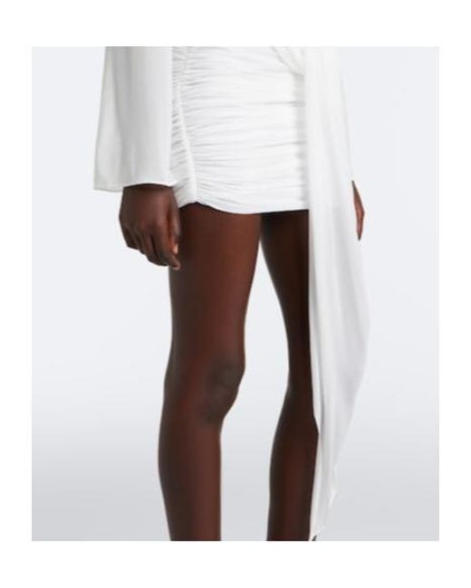 Christopher Esber White Ripple Draped Asymmetric Minidress