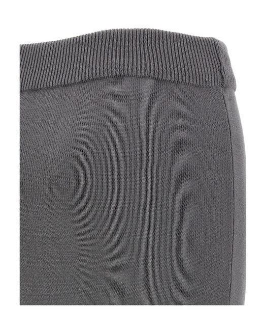 Entire studios Gray Raw Knit Midi Skirt