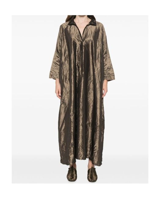 Daniela Gregis Multicolor Crinkled-Finish Maxi Dress