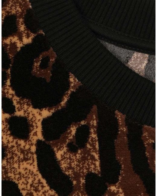 Dolce & Gabbana Black Leopard-Jacquard Chenille Jumper