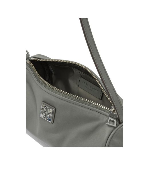 Tory Burch Gray Virginia Zipped Cylinder Bag