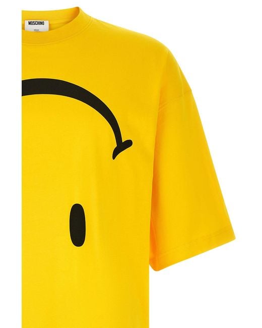 Moschino Yellow 'Smiley' T-Shirt for men