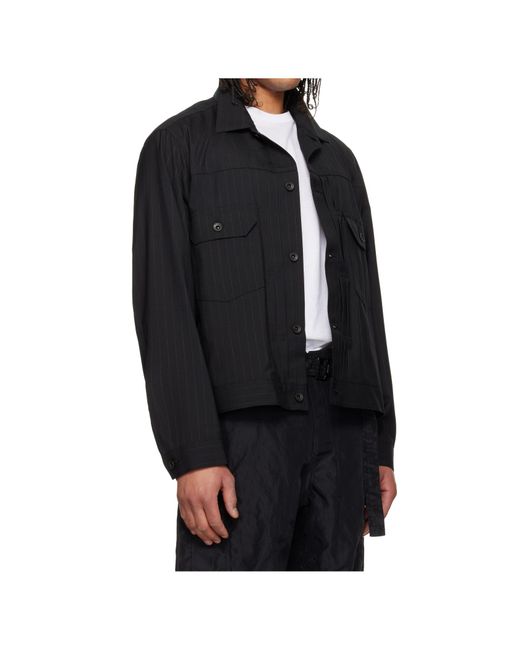 Sacai Black Wool Blend Jacket for men