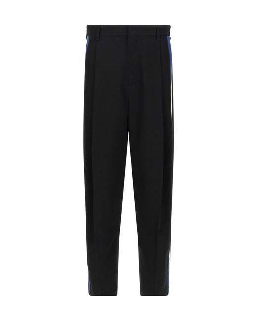 Marni Black Bicolour Side Bands Trousers for men