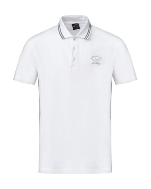 Paul & Shark White Logo Short-Sleeved Polo Shirt for men