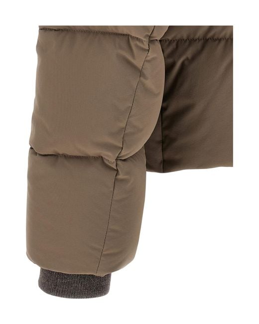 Moorer Brown Alarick Hooded Down Jacket for men