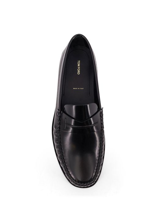 Tom Ford Black Round-Toe Loafers for men