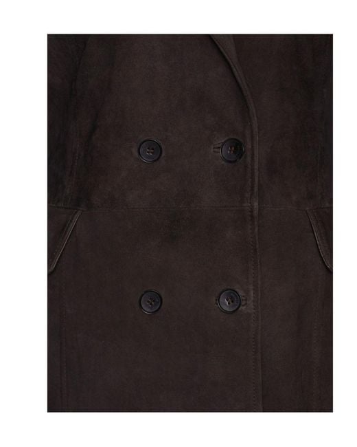 ROTATE BIRGER CHRISTENSEN Black Double-Breasted Long Coat