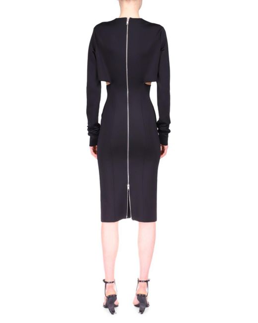 Givenchy Blue Cut-Out Punto Milano Midi Dress