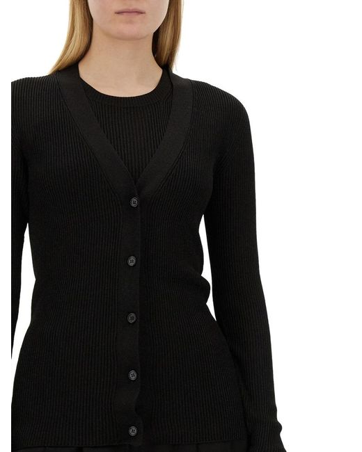 Fabiana Filippi Black V-Neck Long-Sleeved Sweater