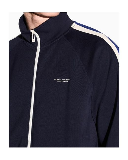 ARMANI EXCHANGE Blue Sweatshirt Stretch Modal With Cotton Lining for men