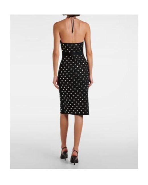 Stella McCartney Black Studded Cutout Halterneck Midi Dress